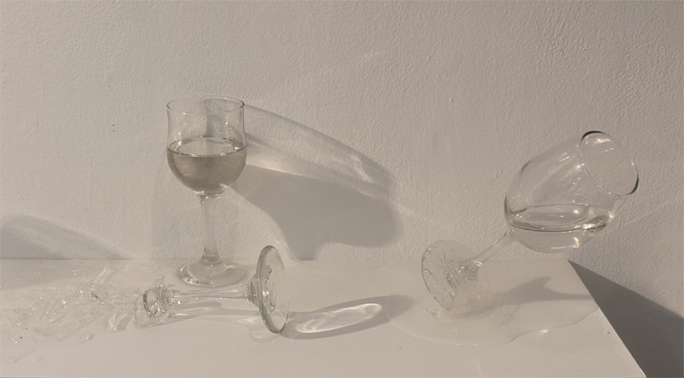 Balance, installation view, 2012, glasses, resin, dim. variable