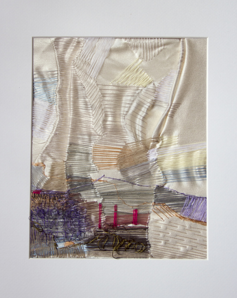 Urban Landscape, 2017 Threads and silk, 17 x 13˝